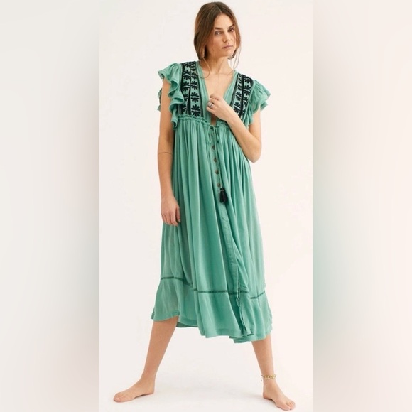 NWT Free People Bali Will Wait For You Midi Dress - Picture 7 of 16